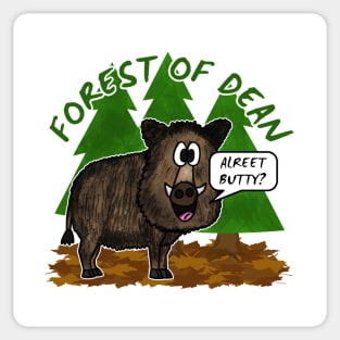 Forest Of Dean Wild Boar Funny Gloucestershire Sticker